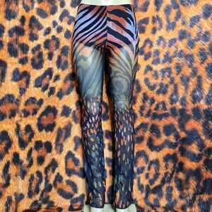 Wild Side Zebra Print Mesh Pants
